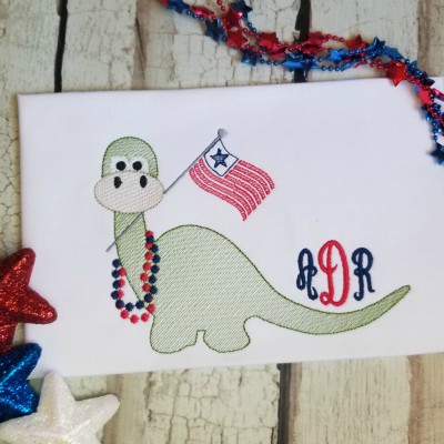 dino 4th july emb design